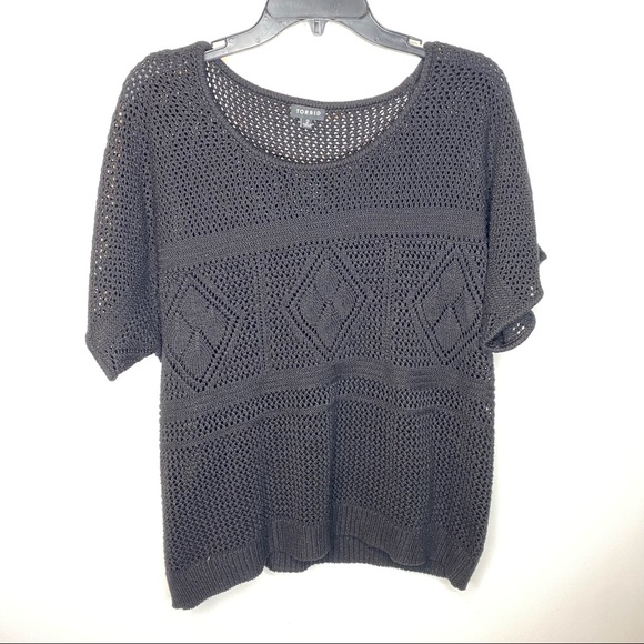 Torrid open weave knit sweater dolman sleeve 2X - Picture 2 of 8